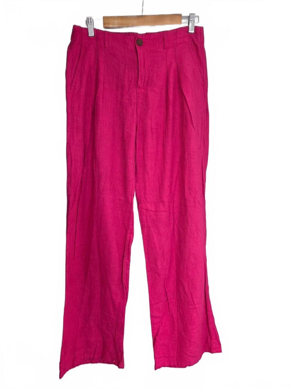 Love Tree Women's Pink Linen Blend Casual Pants Size L